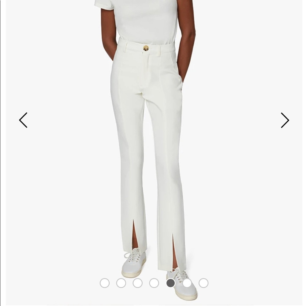 Slit stretch herringbone twill pants